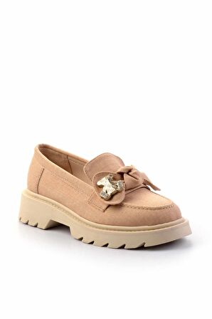 Nude Kumaş  Kadın Loafer Ayakkabı K01246170804