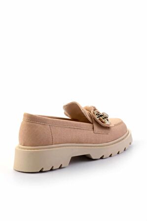 Nude Kumaş  Kadın Loafer Ayakkabı K01246170804