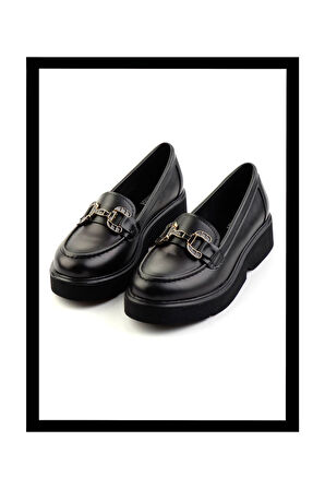 Siyah  Kadın Loafer Ayakkabı K01257069509