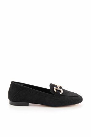 Siyah Süet  Kadın Loafer Ayakkabı K01258510302