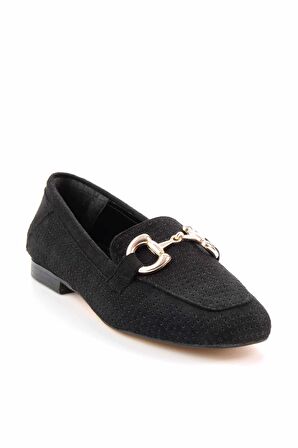 Siyah Süet  Kadın Loafer Ayakkabı K01258510302