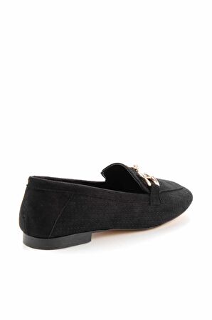 Siyah Süet  Kadın Loafer Ayakkabı K01258510302