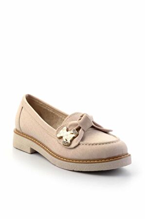 Bej Kumaş  Kadın Loafer Ayakkabı K01257060704