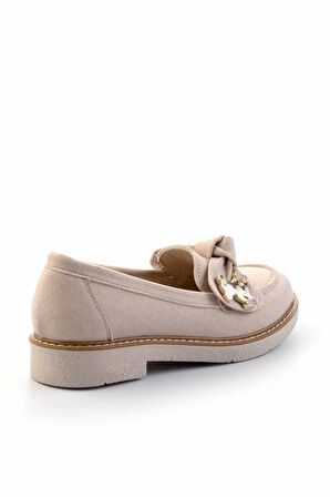 Bej Kumaş  Kadın Loafer Ayakkabı K01257060704