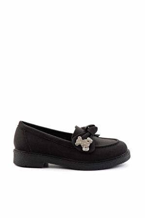 Siyah Kumaş  Kadın Loafer Ayakkabı K01257060704