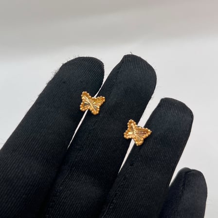 Kelebek Dorika Pullu Altın Çocuk Küpesi 22 Ayar 1.02 Gram Hediye