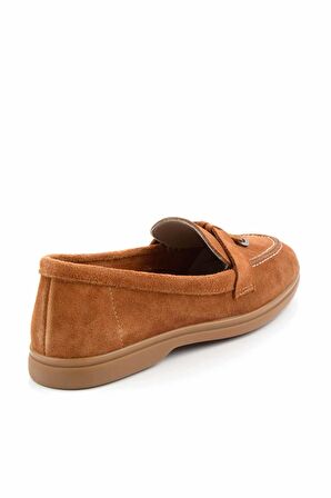 Taba Süet Hakiki Deri Kadın Loafer Ayakkabı K01269354102