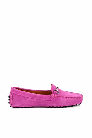 Bambi Fusya Süet Hakiki Deri Kadın Loafer Ayakkabi K01274225002