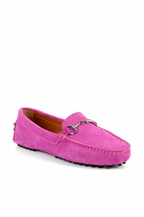 Bambi Fusya Süet Hakiki Deri Kadın Loafer Ayakkabi K01274225002