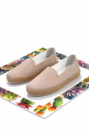 Bej Leather Kadın Espadril K01281020002