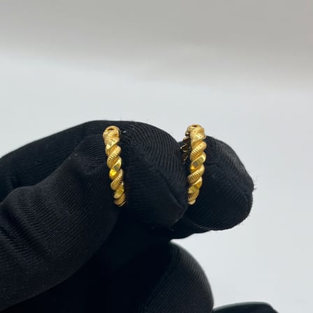 Kıvırcık Burma Altın Halka Küpe 22 Ayar 3.95gr