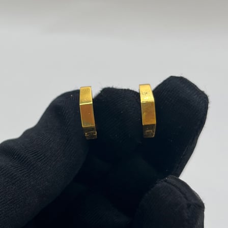 Köşeli Altın Halka Küpe 22 Ayar 2.79gr