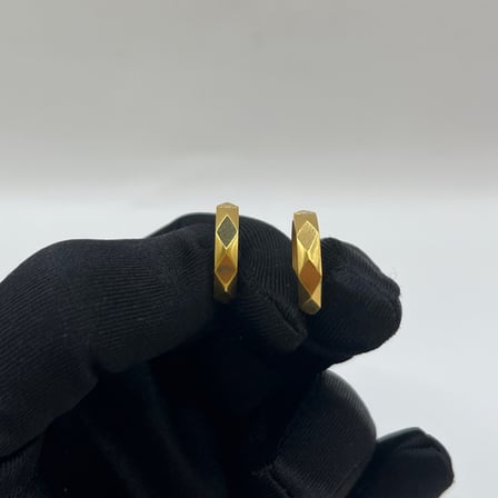 Köşeli Geometrik Altın Halka Küpe 22 Ayar 3.19gr
