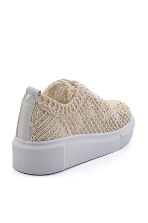 Bej Hakiki Deri Kadın Sneaker K01303018716