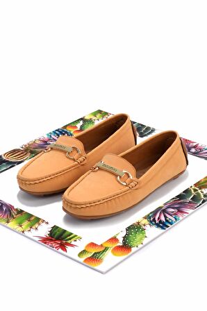 Turuncu Nubuk  Kadın Loafer Ayakkabı K01309100501
