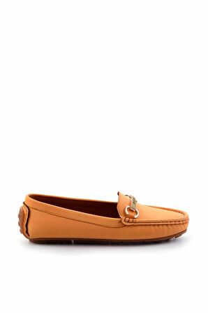 Turuncu Nubuk  Kadın Loafer Ayakkabı K01309100501