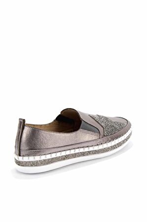 Bambi Parlak Platin  Kadın Casual Ayakkabi K01309215609