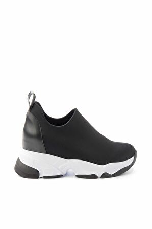 Bambi Siyah Streç  Kadın Sneaker K01313001617