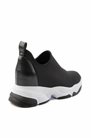 Bambi Siyah Streç  Kadın Sneaker K01313001617