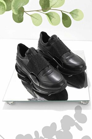 Bambi Siyah Siyah Tas  Kadın Sneaker K01313000309