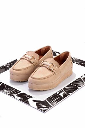 Bej Süet  Kadın Loafer Ayakkabı K01311249502