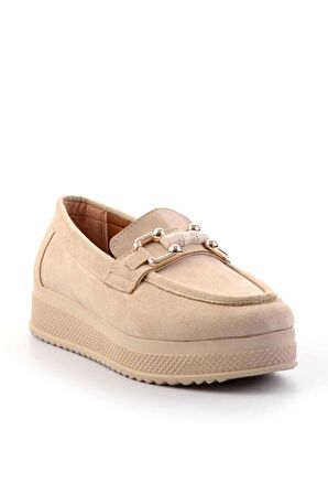 Bej Süet  Kadın Loafer Ayakkabı K01311249502