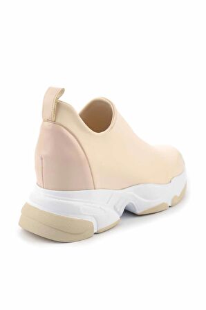 Bambi Bej Streç  Kadın Sneaker K01313001617