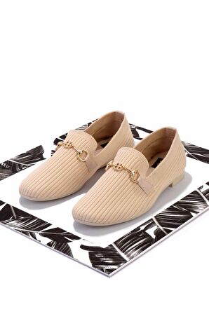 Bej Triko  Kadın Loafer Ayakkabı K01320302682
