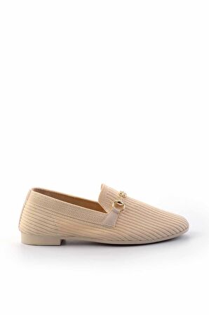 Bej Triko  Kadın Loafer Ayakkabı K01320302682