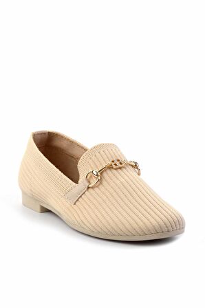 Bej Triko  Kadın Loafer Ayakkabı K01320302682