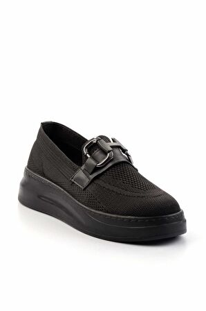 Siyah Triko  Kadın Loafer Ayakkabı K01320302482