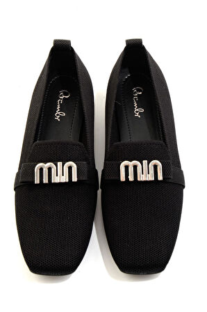 Siyah Nikel  Kadın Loafer Ayakkabı K01327020382