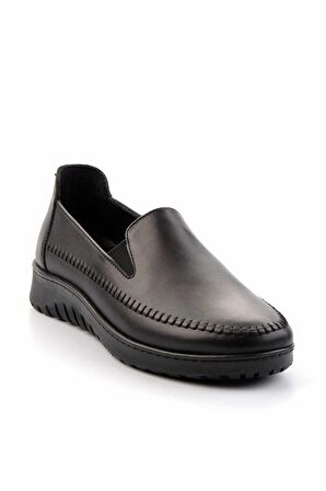 Siyah Hakiki Deri Kadın Babet K01331055703