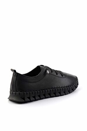 Siyah Hakiki Deri Kadın Sneaker K01331081003
