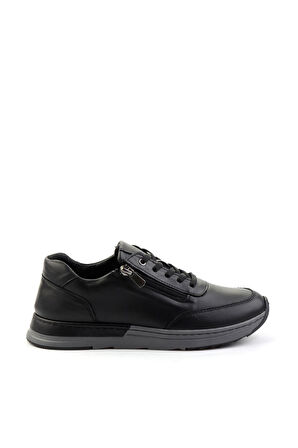 Siyah Hakiki Deri Kadın Sneaker K01331802203