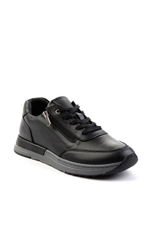 Siyah Hakiki Deri Kadın Sneaker K01331802203