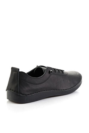 Siyah Hakiki Deri Kadın Casual Ayakkabı K01331825103