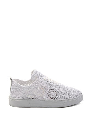 Beyaz Hakiki Deri Kadın Sneaker K01331999916