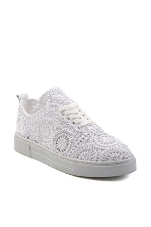 Beyaz Hakiki Deri Kadın Sneaker K01331999916