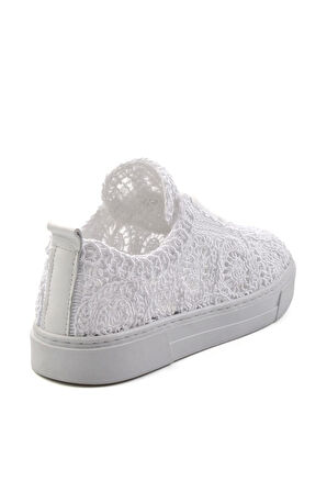 Beyaz Hakiki Deri Kadın Sneaker K01331999916