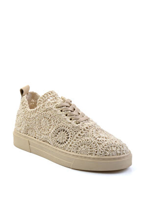 Bej Hakiki Deri Kadın Sneaker K01331999916