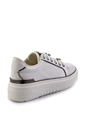 Beyaz Yılan  Kadın Sneaker K01345095507