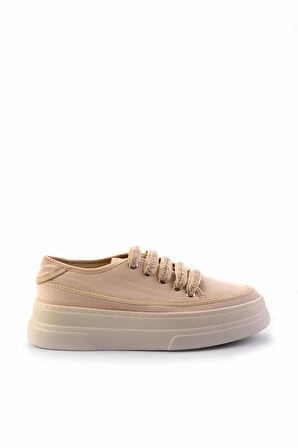 Bej Keten  Kadın Sneaker K01345016818