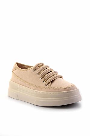 Bej Keten  Kadın Sneaker K01345016818