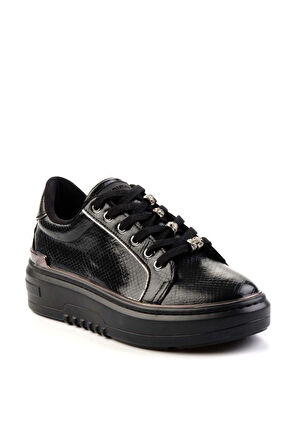 Siyah Yılan  Kadın Sneaker K01345095507
