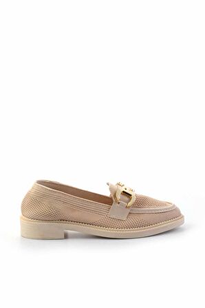 Bej Triko  Kadın Loafer Ayakkabı K01362245682