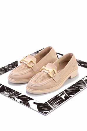 Bej Triko  Kadın Loafer Ayakkabı K01362245682