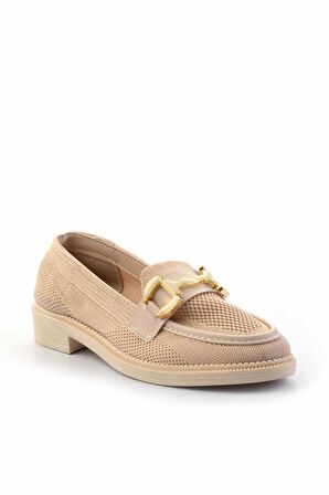 Bej Triko  Kadın Loafer Ayakkabı K01362245682