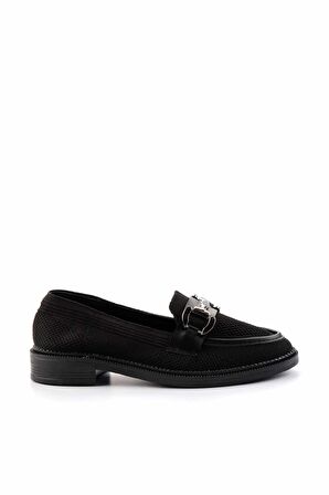Siyah Triko  Kadın Loafer Ayakkabı K01362245682