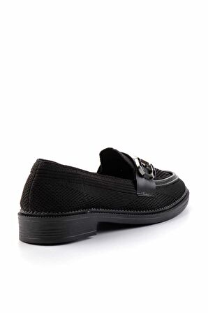 Siyah Triko  Kadın Loafer Ayakkabı K01362245682